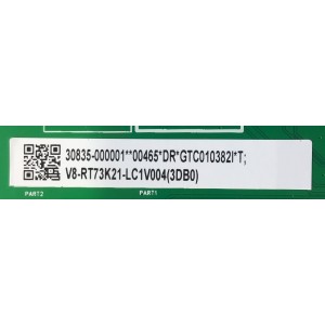 LED DRIVER PARA TV TCL /  NUMERO DE PARTE 30835-000001 / 40-D75R63-DRC2LG / 11602-500009 / V8-RT73K21-LC1V (3DB0)  / DISPLAY ST7461E03-1 / MODELO 75R648